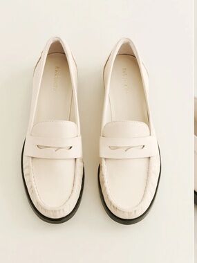 Reformation Ani Ruched Loafer in Almond Leather